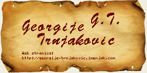 Georgije Trnjaković vizit kartica